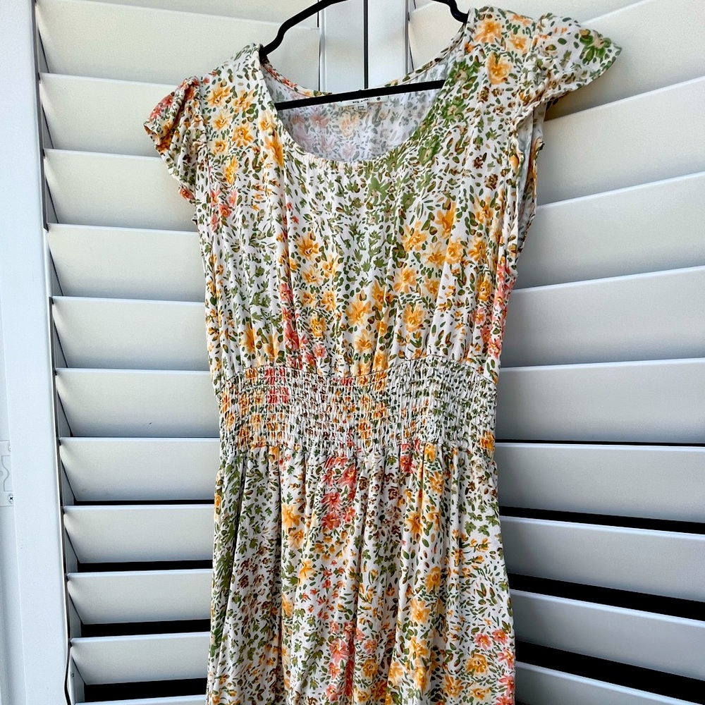 floral flowy mini dress